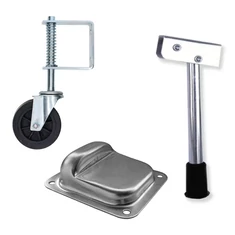 Ütközők, kitámasztó, alsó kerék