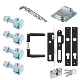 Forgáspont garn. M16 kétszárnyas kapuhoz heg. hüvelyes +zárgarnitúra