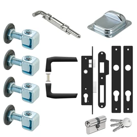 Forgáspont garn. M16 kétszárnyas kapuhoz heg. tányéros +zárgarnitúra