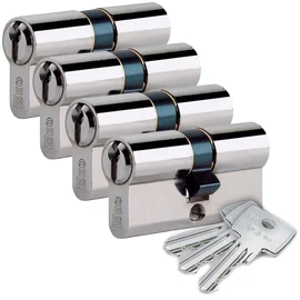 Azonos zárlatú zárbetét 4 db. 30x30 mm. 6 db. kulcs Anbo