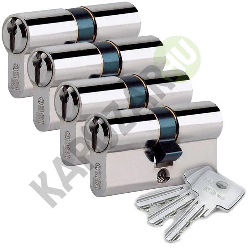 Azonos zárlatú zárbetét 4 db. 30x30 mm. 3 db. kulcs TITAN K1