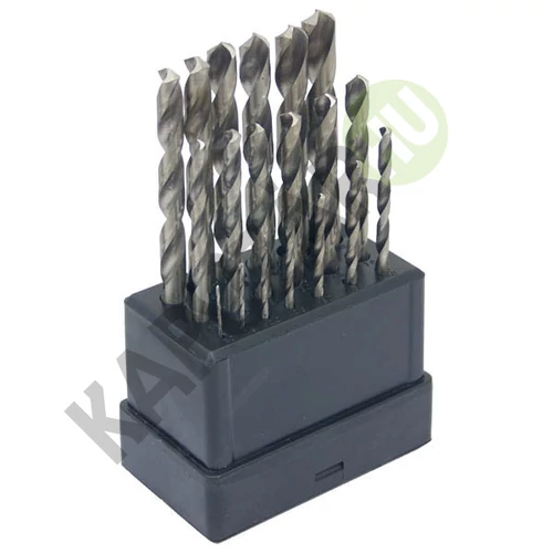 Fémcsigafúró készlet, 19 db. HSS, 1-10 mm. műanyag dobozban.