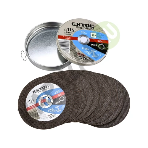 Vágókorong acél/inox 125x22x1 Extol 10 db dobozos