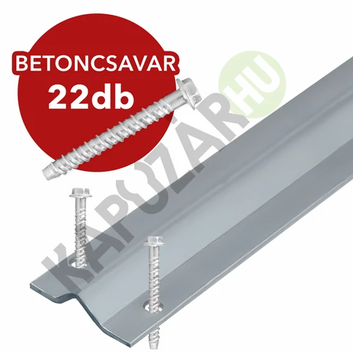 Tolókapu sín Y" profil, csavarozható 3 m. + 22 db. betoncsavar