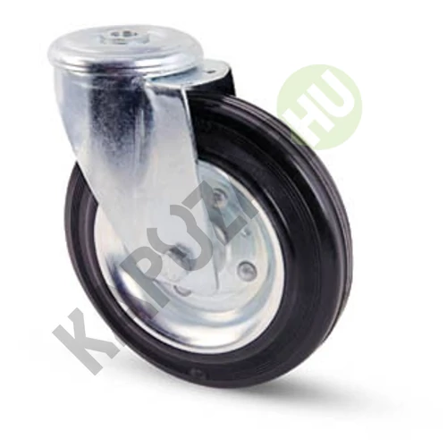 Tömörgumis kerék hátfuratos villa 125 mm